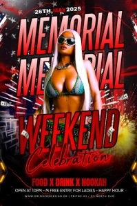 Black Maximalist Memorial Day Poster template