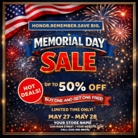 Black Maximalist Memorial Day Sale Instagram Post template