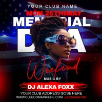 Black Maximalist Memorial Day Square (1:1) template