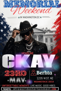 Black Maximalist Memorial Weekend Event Poster Plakkaat template
