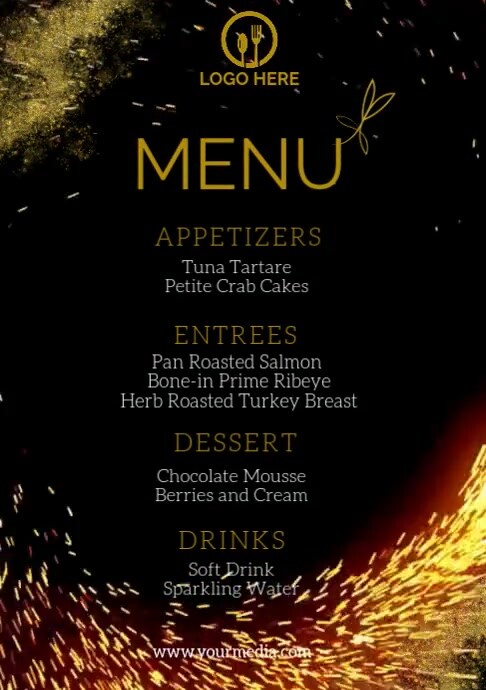 Black Maximalist Menu  A2 template