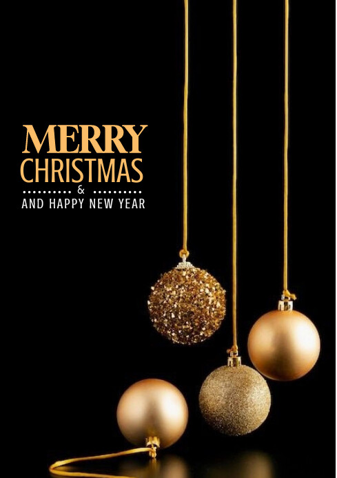 Black Maximalist Merry Christmas A4 Template | PosterMyWall