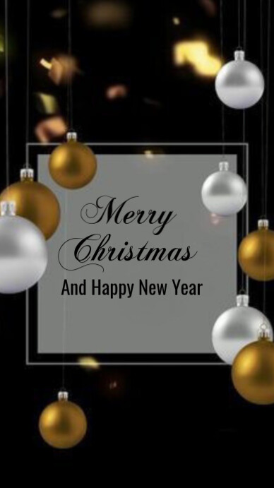 Black Maximalist Merry Christmas And Happy New Year Digital Display (9: ...