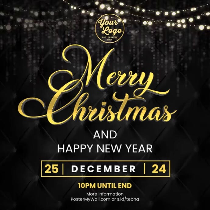 Black Maximalist Merry Christmas And Happy New Year Instagram Post ...