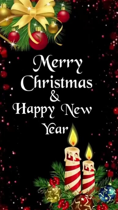 Black Maximalist Merry Christmas And Happy New Year Digital Display (9: ...