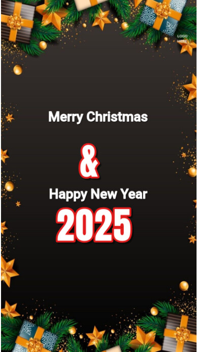 Plantilla de Black Maximalist Merry Christmas And Happy New Year ...