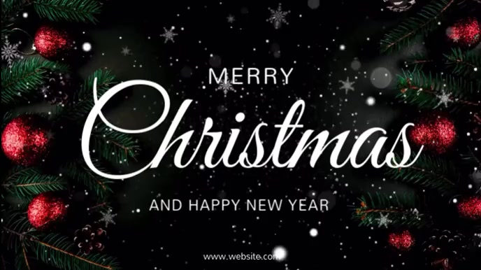 Black Maximalist Merry Christmas And Happy New Year Digital Display (16 ...