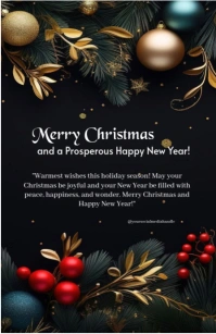 Black Maximalist Merry Christmas And Happy New Year  Half Page Wide Isigamu Sekhasi Ububanzi template