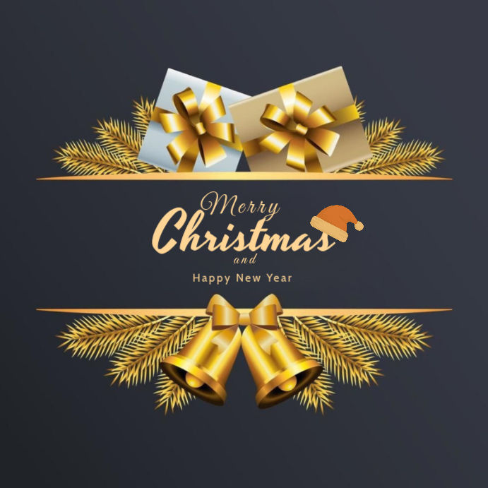 Black Maximalist Merry Christmas And Happy New Year Design Instagram ...