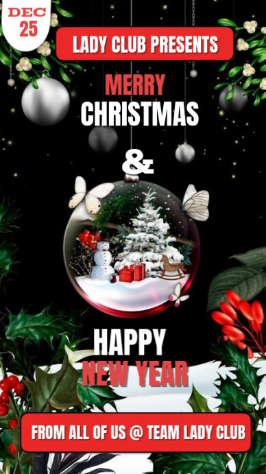 Copy of Black Maximalist Merry Christmas And Happy New Year Online ...