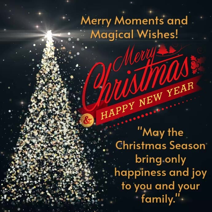 Plantilla de Black Maximalist Merry Christmas And New Year Instagram ...