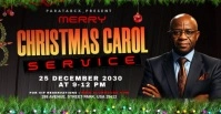 Black Maximalist Merry Christmas Carol Service  Facebook Ad template