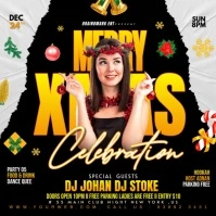 Black Maximalist Merry Christmas Celebration Video Square (1:1) template