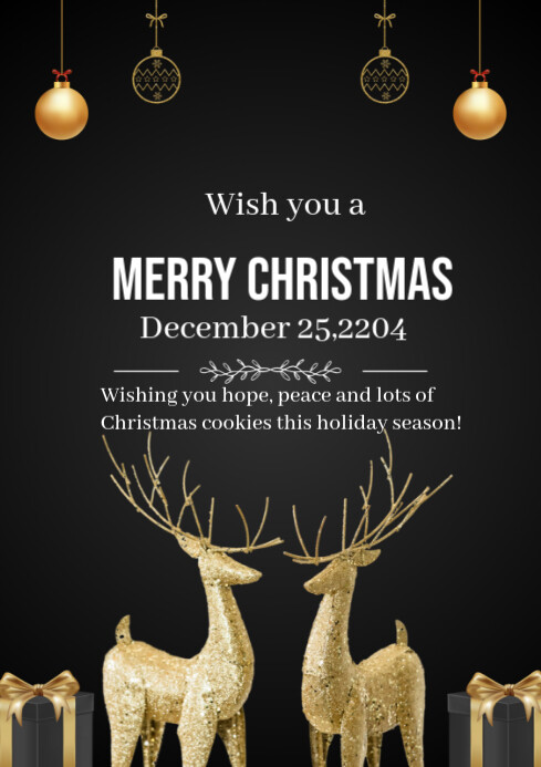 Copy of Black Maximalist Merry Christmas Day Best Wishes A4 | PosterMyWall