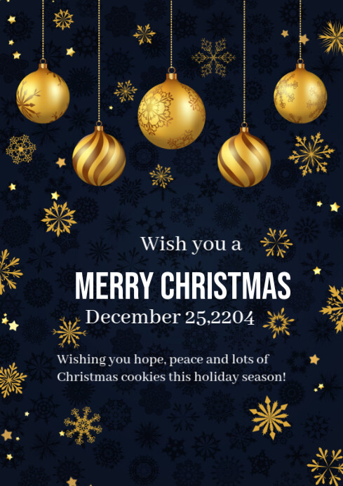 Copy of Black Maximalist Merry Christmas Day Wish Cards A4 | PosterMyWall
