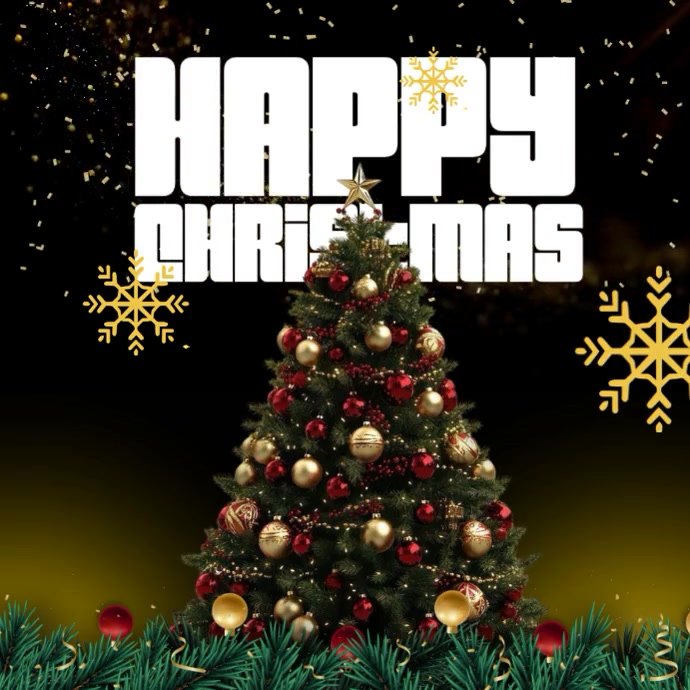 Black Maximalist Merry Christmas Flyer Template Instagram Post ...