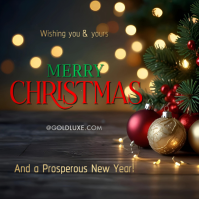 Preto Christmas Greeting Square Template