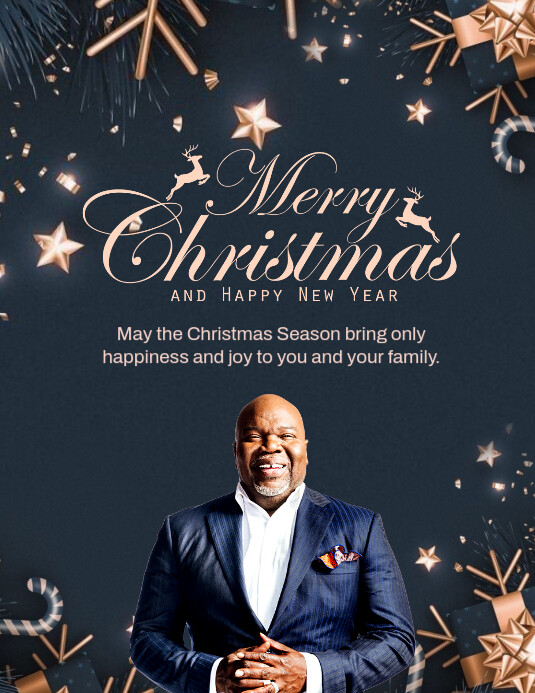 Copy of Black Maximalist Merry Christmas Greeting Template Flyer (us ...
