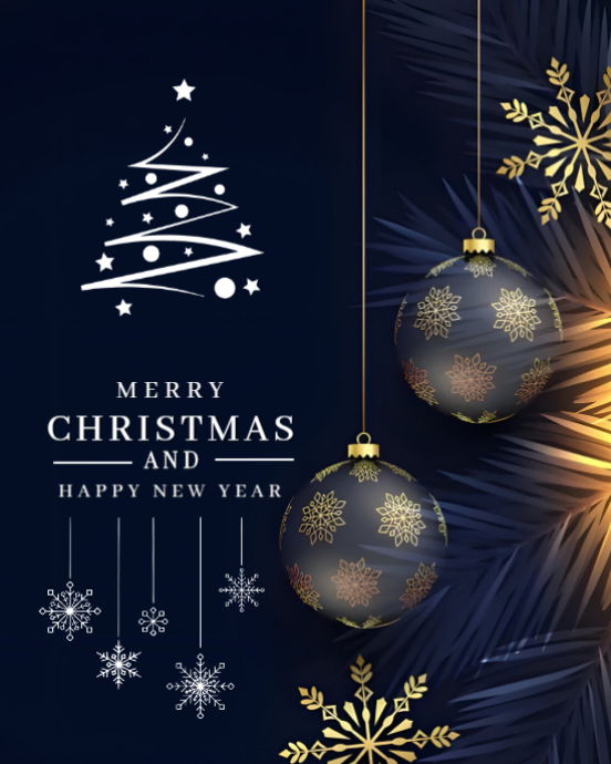 Plantilla de Black Maximalist Merry Christmas Greetings post Template ...