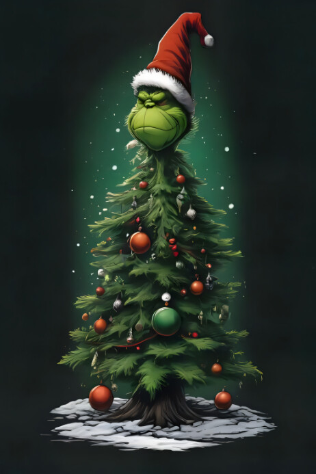 Black Maximalist Merry Christmas Happy New Year Poster Template ...