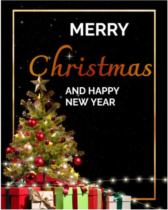 Copy of Black Maximalist Merry Christmas Instagram Portrait | PosterMyWall