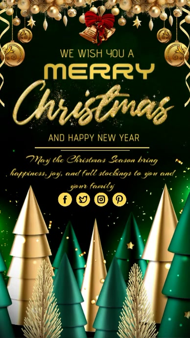 Black Maximalist Merry Christmas Instagram Reel Template | PosterMyWall