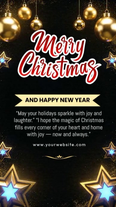Black Maximalist Merry Christmas Instagram Story Template | PosterMyWall