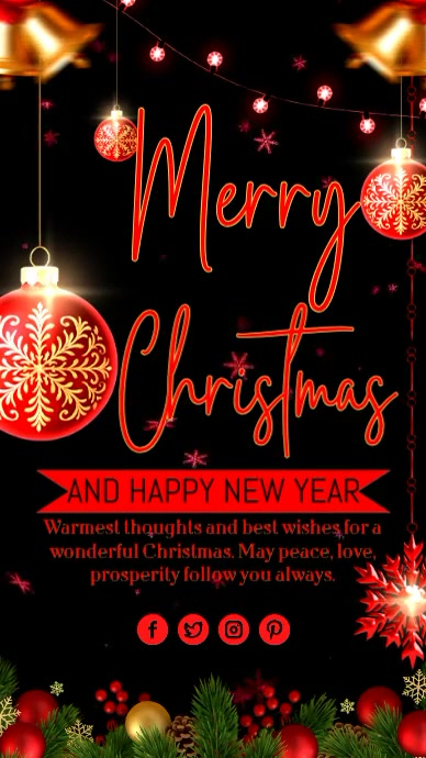 Black Maximalist Merry Christmas Instagram Story Template | PosterMyWall