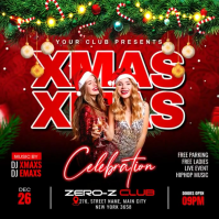 Black Maximalist  Merry Christmas Party Flyer  Instagram Post template