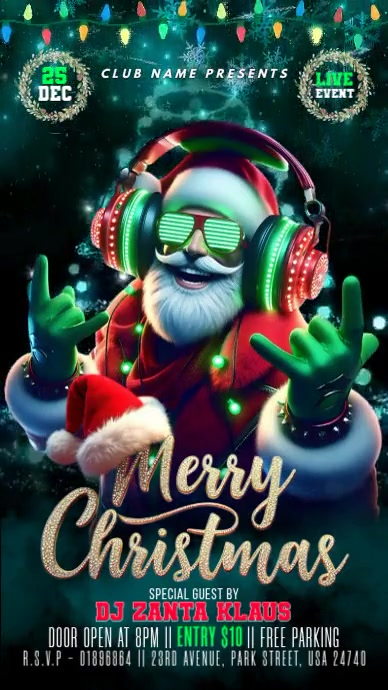 Copy of Black Maximalist Merry Christmas Party Instagram Story ...