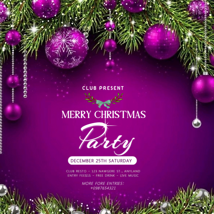 Black Maximalist Merry Christmas Party Invitation Instagram Post ...