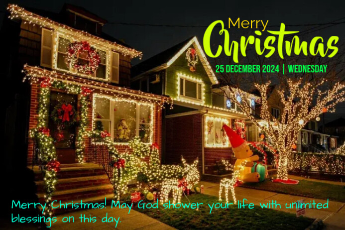 Black Maximalist Merry Christmas Poster Template | PosterMyWall