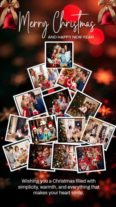 Black Maximalist Merry Christmas Wishes Template Instagram Story ...