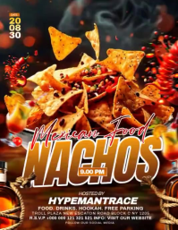 Black Maximalist Mexican Food Nachos Event Flyer Video template
