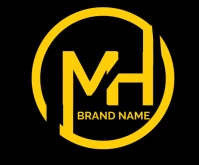 Black Maximalist Mh Logo Design Template  Medium Rectangle Średni prostokąt