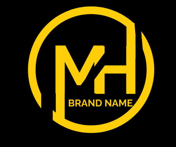 Black Maximalist Mh Logo Design Template  Medium Rectangle Retângulo médio