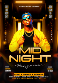 Black Maximalist Midnight Party Flyer A4 template