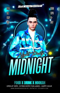 Black Maximalist Midnight Party Flyer Half Page Wide template