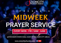 Black Maximalist Midweek Prayer Service Template  Postcard
