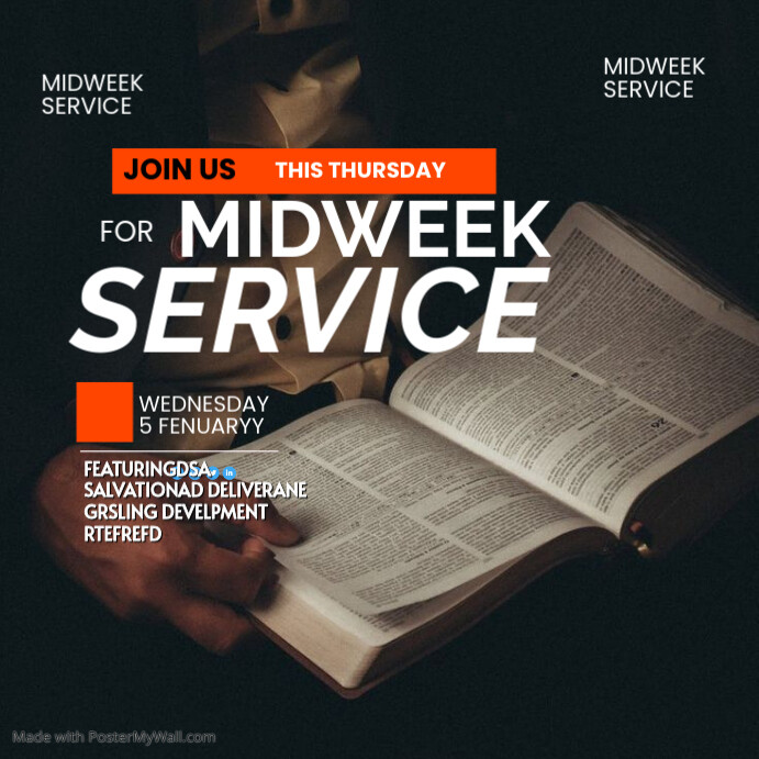 Copy of Black Maximalist Midweek Service Instagram Post | PosterMyWall