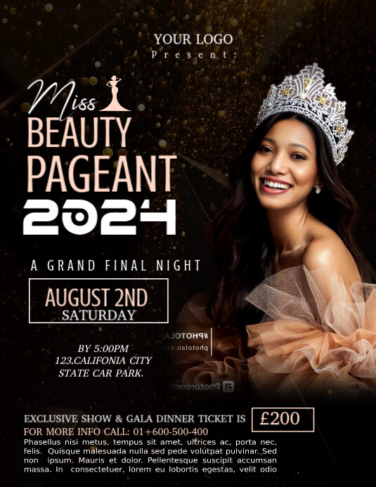 Black Maximalist Miss Beauty Pageant Invitati Template | PosterMyWall