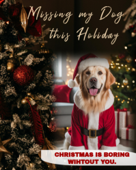 Negro Missing Dog During Christmas Instagram Portrait Template