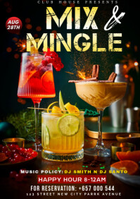 Black Maximalist Mix Ansd Mingle Event A4 template