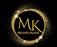 Black Maximalist Mk Logo / Brand name Design Template  Medium Rectangle Persegi Panjang Sedang