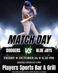 Black Maximalist Mlb World Series 2025: Los Angeles Dodgers Vs Toronto Blue Jays Watch Party Instagr Instagram Portrait template