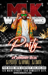 Black Maximalist Mlk Party Half Page Wide template