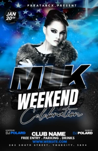 Black Maximalist Mlk Weekend Celebration Half Page Wide template