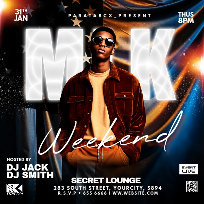 Copy of Black Maximalist Mlk Weekend Party Instagram Post | PosterMyWall