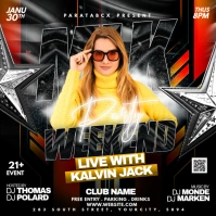 Black Maximalist Mlk Weekend Party Invitation Instagram Post template