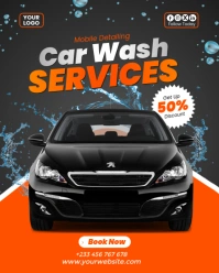 Black Maximalist Mobile Car Wash Services Instagram Portrait template